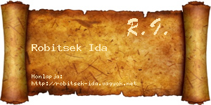 Robitsek Ida névjegykártya